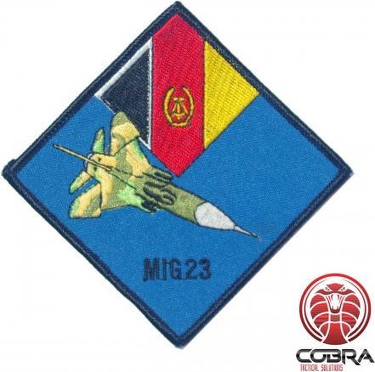 Camoflaged MIG 23 Blauwe achtergrond geborduurde patch | Opnaai  | Military Airsoft